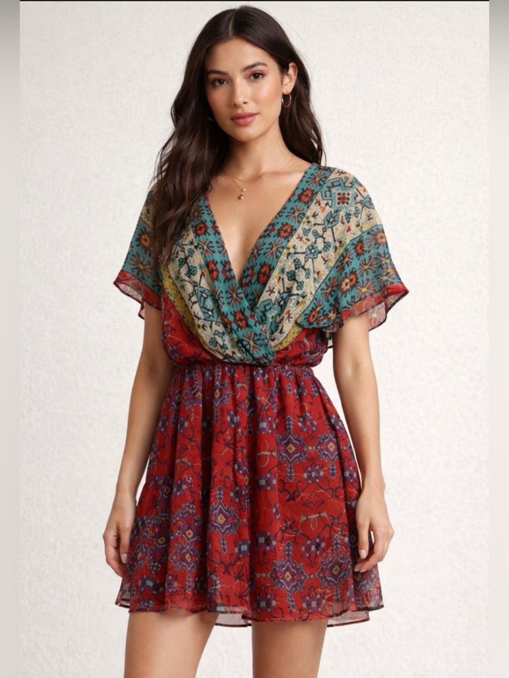 Exhilaration Aztec Patterned Romper Large - Picture 10 of 10